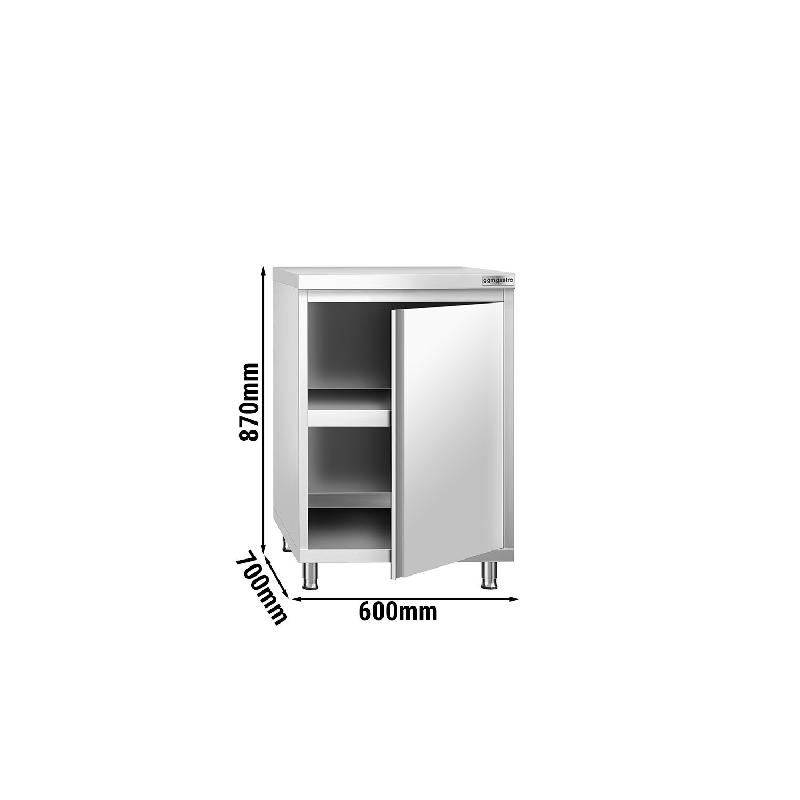 Meuble bas inox central P 700 mm avec portes - 600_3