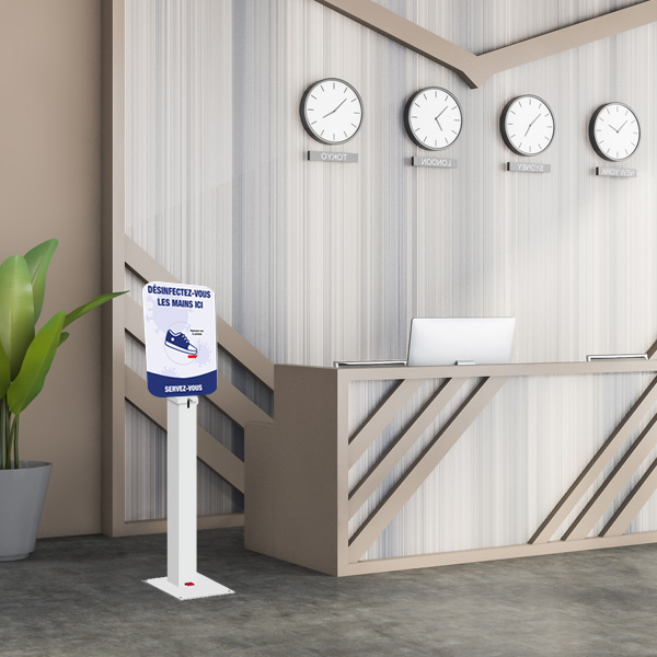 Borne distributeur à pédale - Inclus gel 1 litre - Anti-vol - Gris - Réf : 490724GR_3