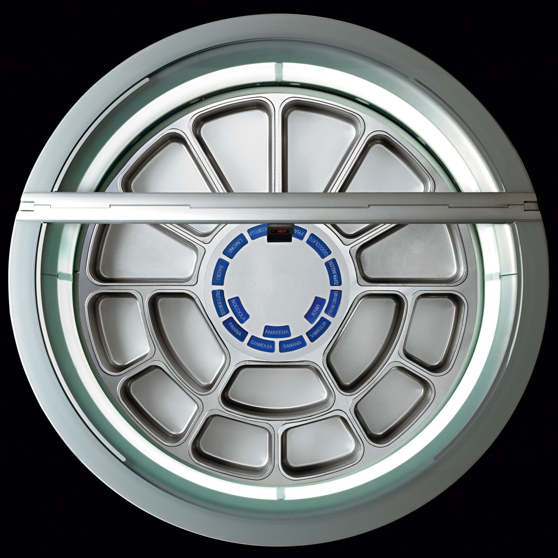 Vitrine crème glacée ronde - diamètre 135 ou 150 cm - design circulaire et tournant_3