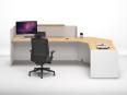 Banque d'accueil en angle AMBIANCE-5 avec comptoir PMR - Normatic_3