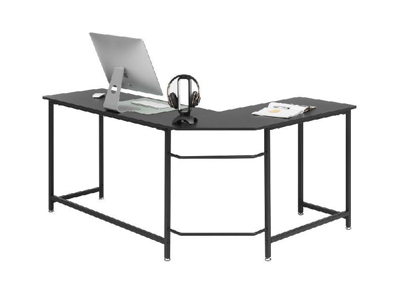 Bureau d'angle Murat noir mat - piètement métal et plateau fonctionnel_3