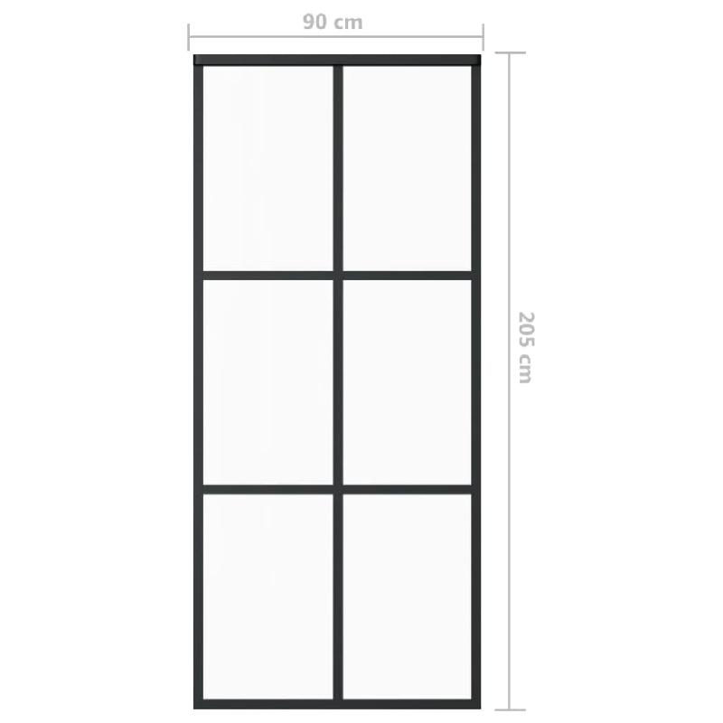 Vidaxl porte coulissante verre esg et aluminium 90x205 cm noir 151012_3