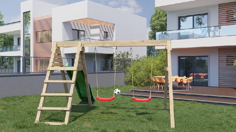 Portique et toboggan de jardin en bois Azalée - 390 x 256 x 252 cm_3