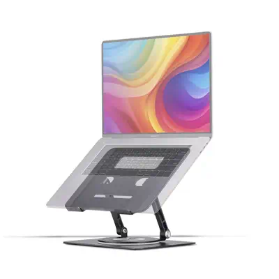 Support Rotatif pour PC Portable, Base Pivotante à  360°, Support Rotatif pour Bureau, Hauteur et_3