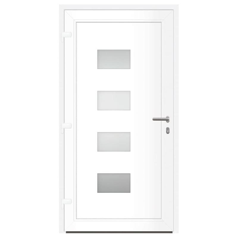 Vidaxl porte d'entrée blanc 110x210 cm aluminium et pvc 3157067_3