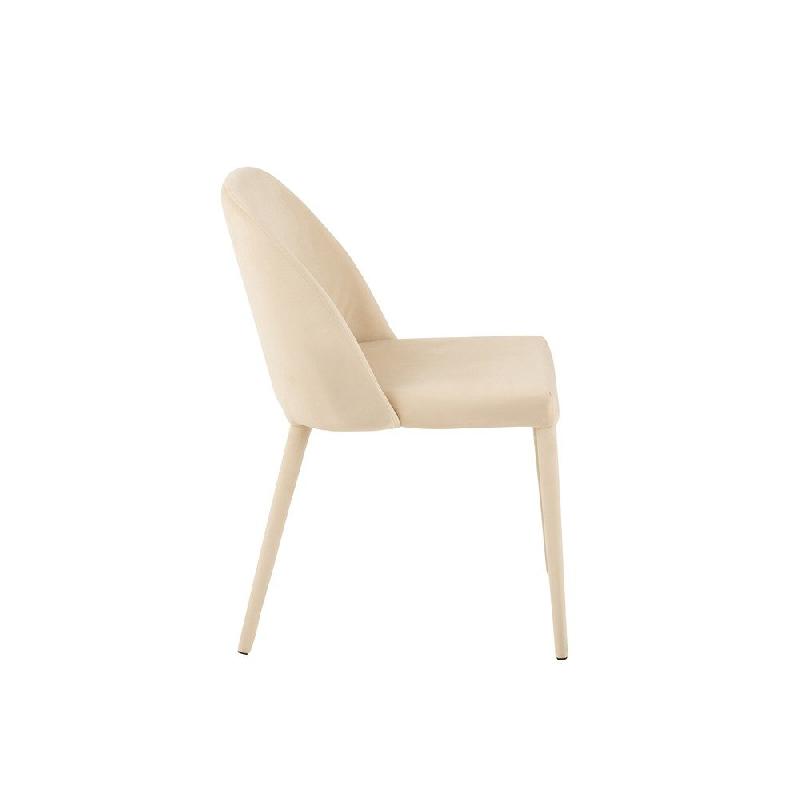 Chaise de réunion Cheza beige - tissu velours ultra doux - piétement métallique - assise rembourrée_3