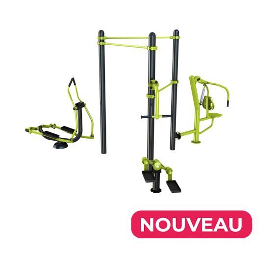 Station Combo 3-9 - barre traction, vélo elliptique, multi press, stepper_3
