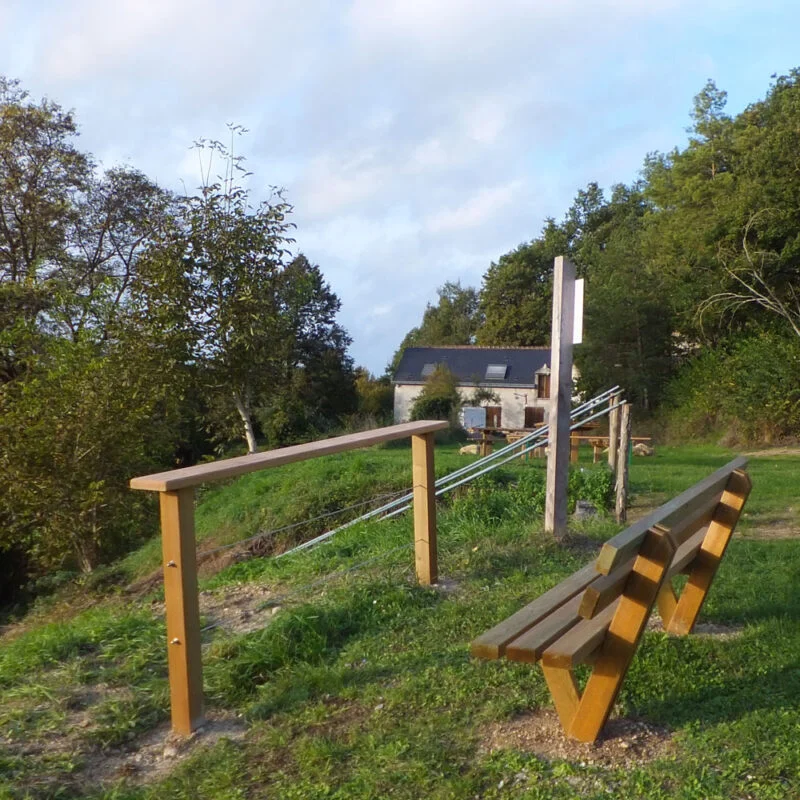 Banc en bois forestier_3
