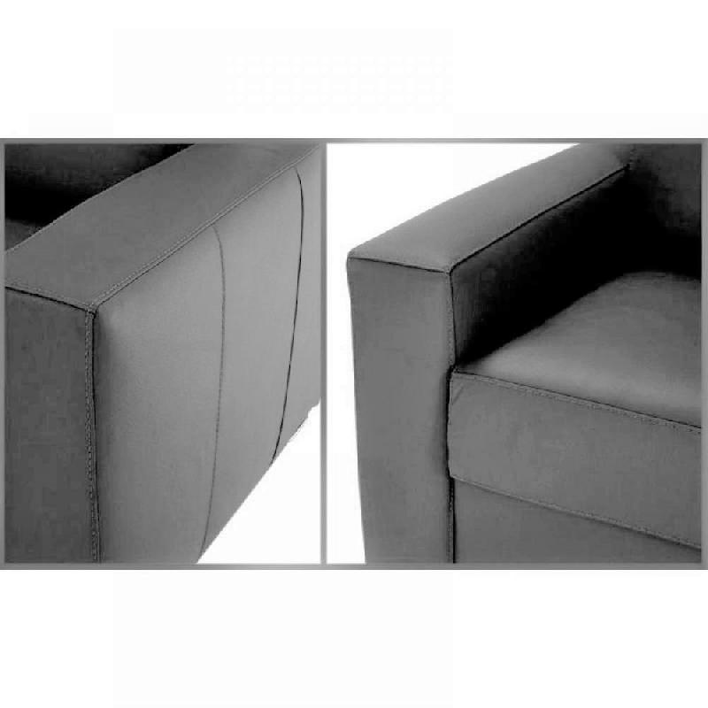 Canapé lit Dreamer Express - Sommier à lattes - Matelas 16 cm - Cuir vachette gris_3