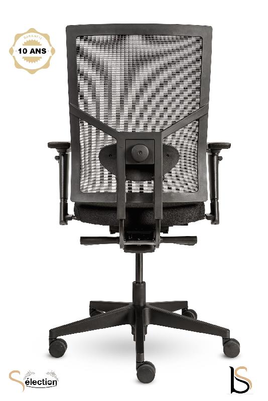 Fauteuil de bureau haut de gamme avec dossier résille - Noir_3