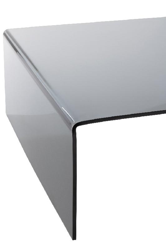 Table en verre carré gris fumé pour séjour