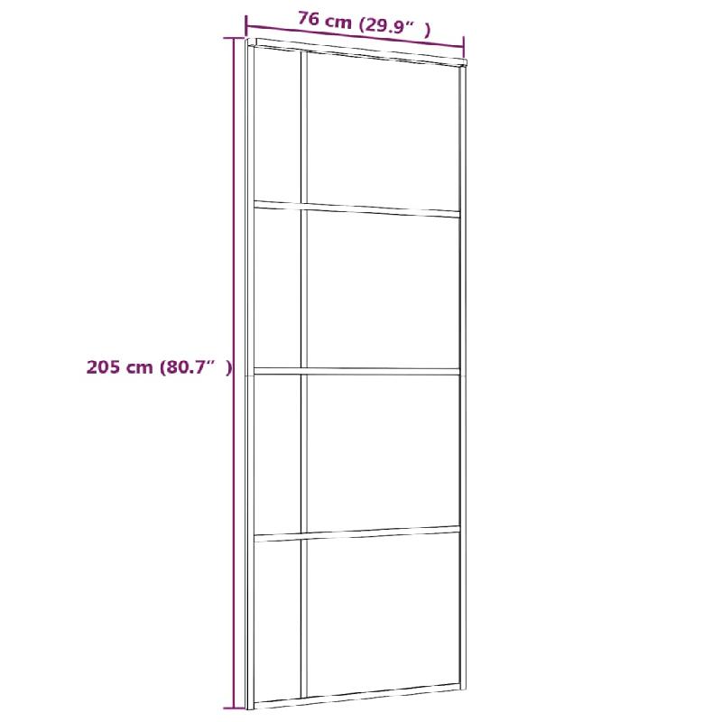 Vidaxl porte coulissante verre esg et aluminium 76x205 cm noir 151678_3