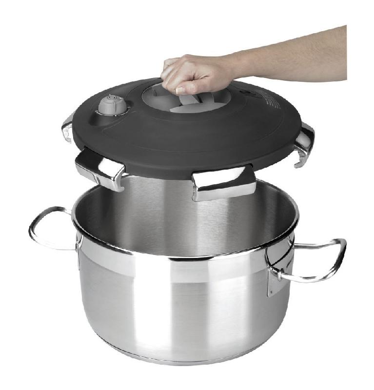 Cocotte à pression professionnelle inox 18/10 CHEF LUXE - 22 L - Compatible tous feux, avec système d'ouverture facile_3