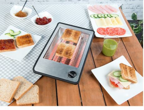 Grille-pain plat 4 tranches - Rosenstein & Söhne - 600 W avec minuteur réglable et surface de cuisson 17,5 x 25 cm_3