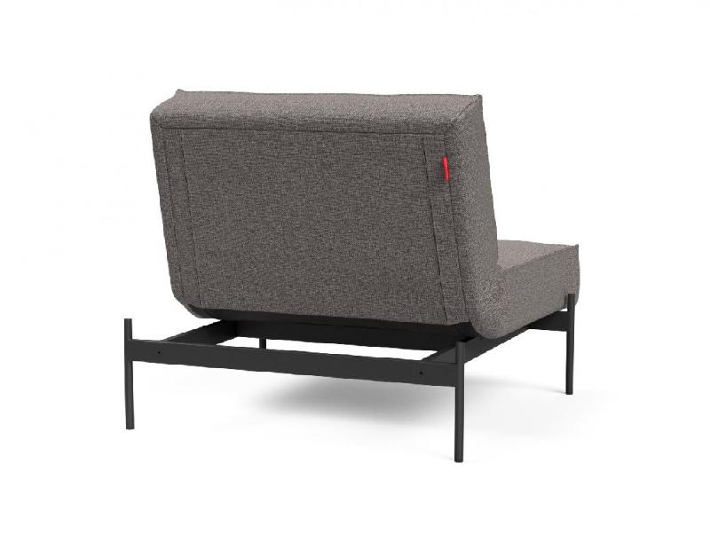 Fauteuil convertible design SPLITBACK - Innovation Living - Mixed Dance Grey - Couchage 90x115 cm - Pieds en acier noir mat_3