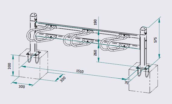 Support cycles modulable convivial - rangement en épi - simple et double face - acier peint sur galva_3