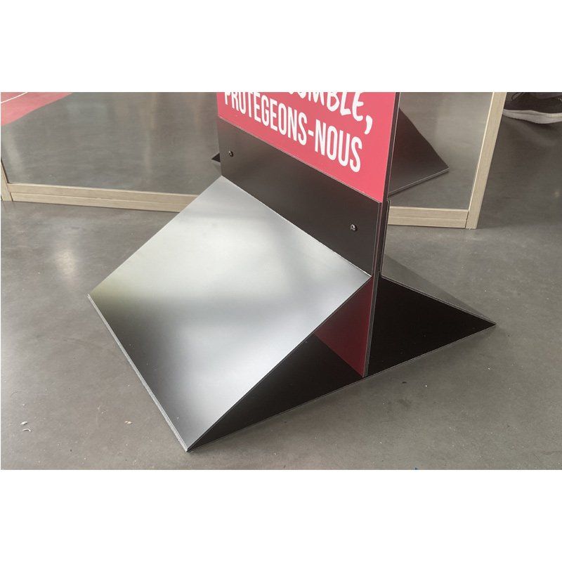 Totem distributeur de gel hydroalcoolique - adzeo sas - dimensions : 400 × 500 × 1500 mm - 100% dibond (alu)_3