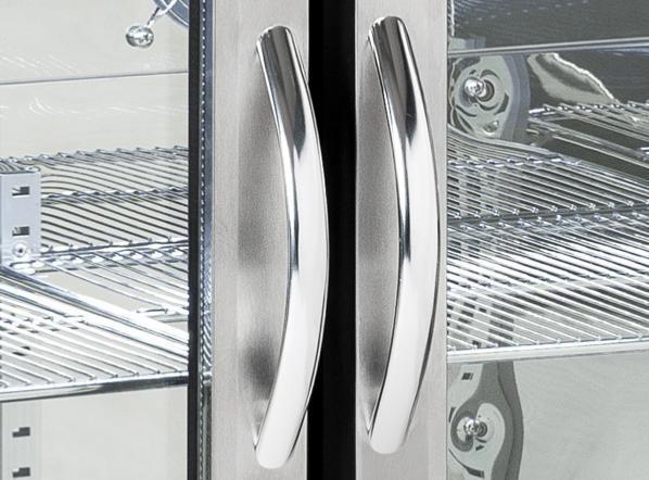 Arrière-bar noir 3 portes vitrées inox - 338 L | Coolhead - BBA348_3