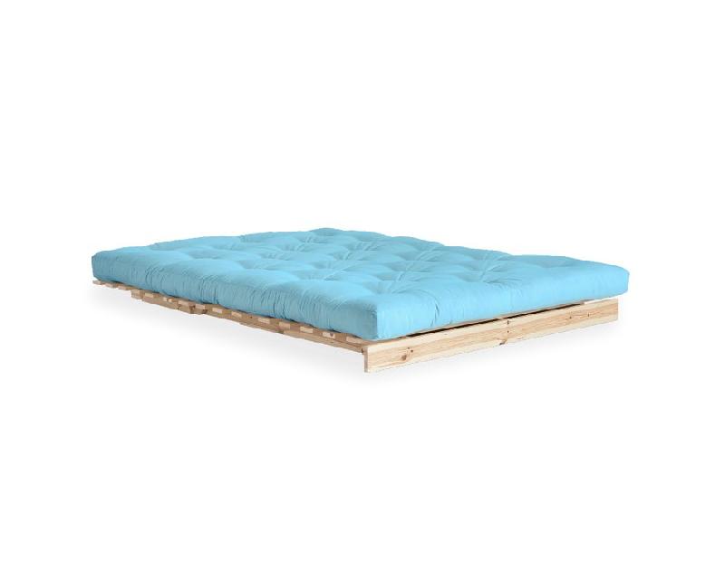 Canapé convertible futon ROOTS - Pin naturel bleu clair - Couchage 140x200 cm - Design japonais et scandinave_3