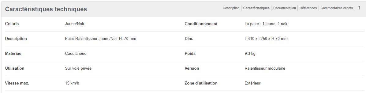 Pr101 - ralentisseur de vitesse - signals - dimension l 410 x l 250 x h 70 mm_3