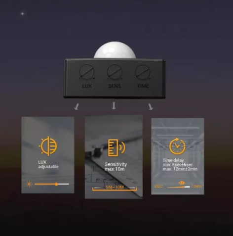 Projecteur LED en applique avec détecteur de mouvement - 20W à 30W - DETEC - Étanche IP65 - 140 Lumens/W_3