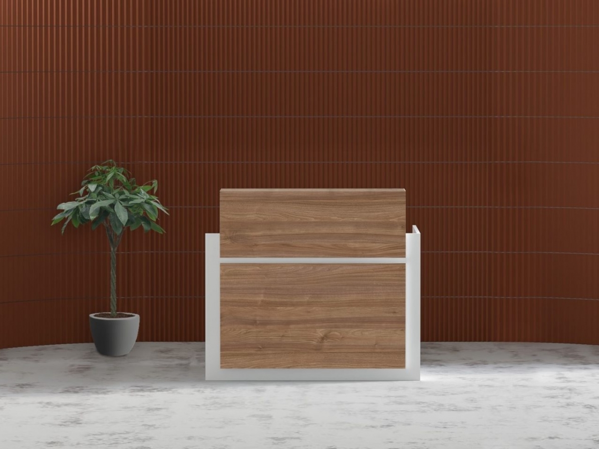 Banque d'accueil droite classique en bois - AVANT, design adaptable à tout environnement_3