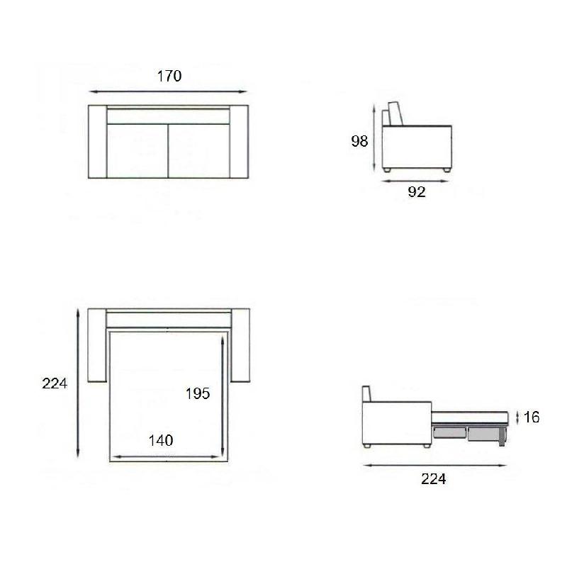 Canapé-lit compact 3 places Magnifico - Matelas Comfort Bultex® 16cm - Tissu gris graphite - Ouverture express_3