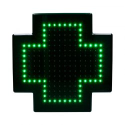 Enseigne pharmacie - Promoplast - Mini croix monochrome en Komadur et Dibond laqué - LED haute luminosité_3