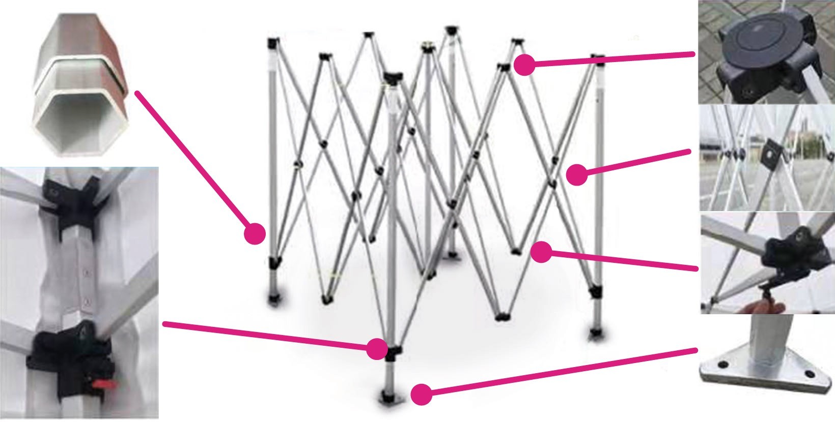 Barnum 3x3 personnalisé - Léger, robuste et modulaire avec structure en aluminium et toit personnalisable_3