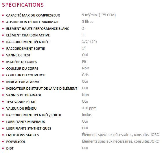 Sepremium 5 - Séparateurs huile/eau - JORC Industrial - capacité max compresseur : 5 m3/min_3