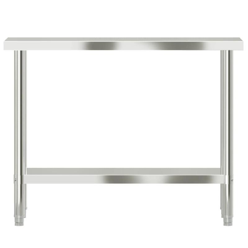 Vidaxl table de travail de cuisine 110x30x85 cm acier inoxydable 376452_3