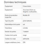 201529w - Armoire de sécurité coupe-feu 90 min, modèle W-66R-O One-Touch, avec 6 bacs-tiroirs_3