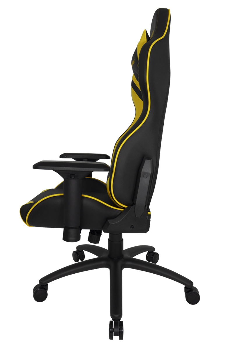 Fauteuil de bureau ergonomique AZGENON Z300 Jaune - réglable avec coussin appui-tête et accoudoirs 4D - Réf : AZG_Z300_BKYLW_3