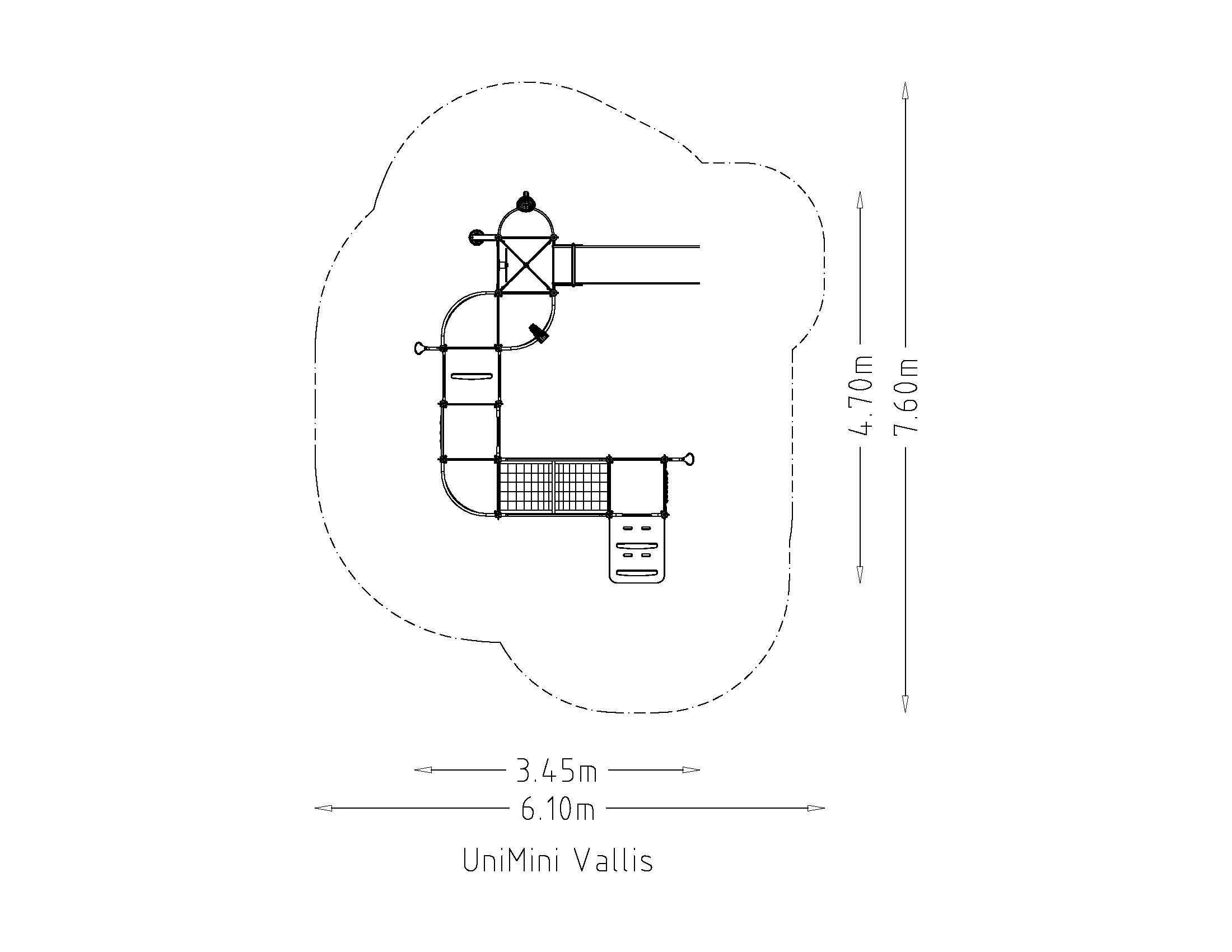 Structure multi-jeux Unimini Vallis - Hags - Pour enfants de 3 à 5 ans - Dimensions 3450x4700x2920 mm_3