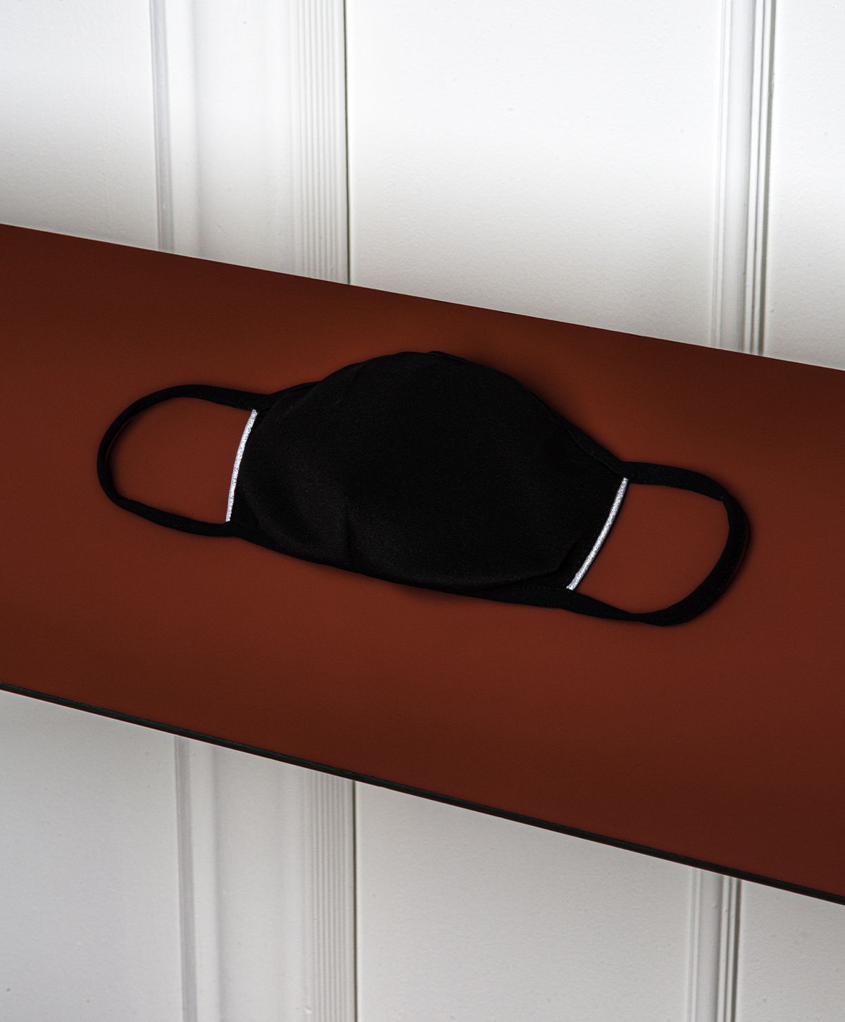 Masque lavable technique Silver Touch - noir avec bordure argentée - modèle mixte fabriqué en France_3