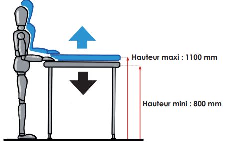 Table en inox à hauteur variable pour un confort de travail optimal