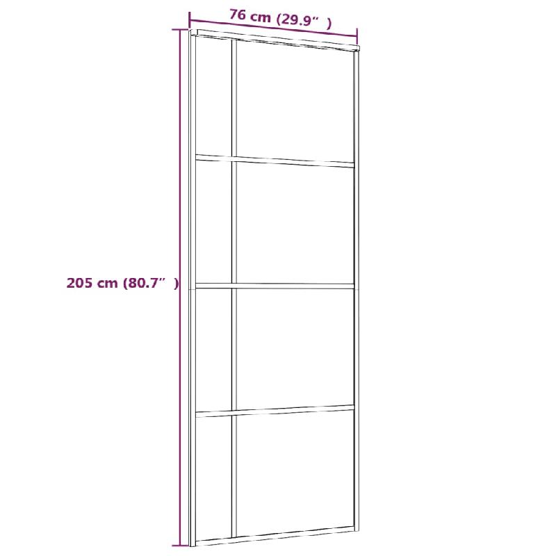 Vidaxl porte coulissante verre esg dépoli et aluminium 76x205 cm blanc 151681_3