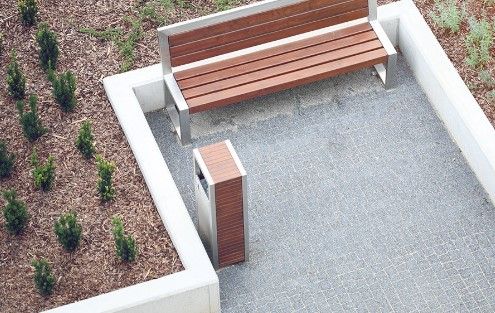 03.063.Sn - Poubelle publique Pavo Zano 52L - Design moderne, lattes bois et acier_3