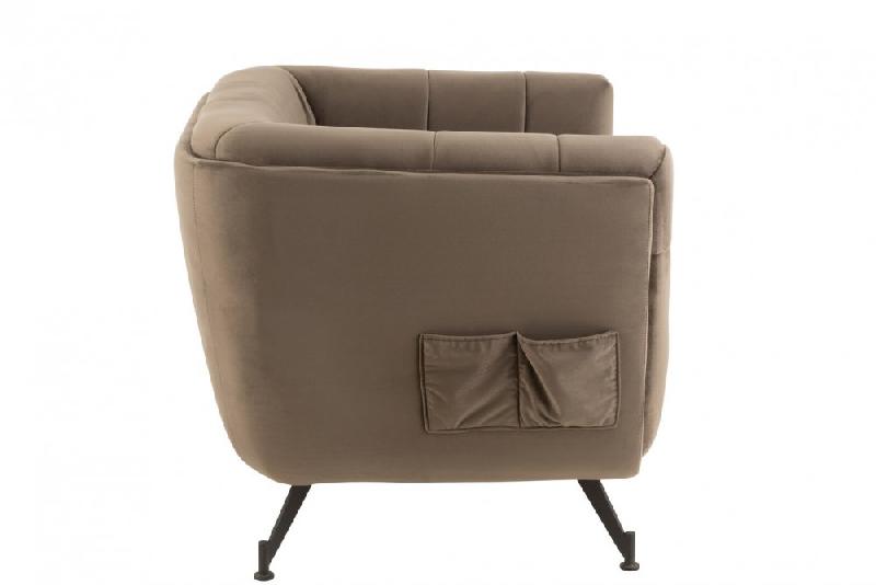 Fauteuil lounge Marianah gris foncé - style contemporain avec assise capitonnée en velours_3