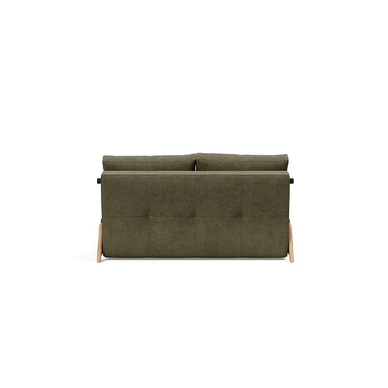 Canapé design convertible Innovation Living Cubed Wood 02 - Lit 140x200 cm - Tissu Cordufine Pine Green_3