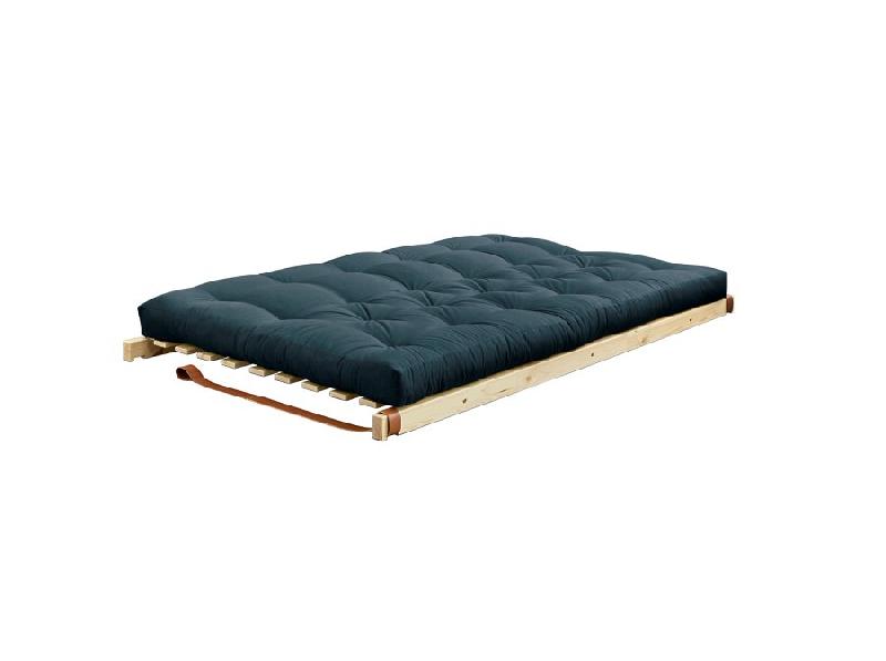 Banquette futon JUMP en pin massif - Coloris bleu pétrole - Couchage 130 x 190 cm_3