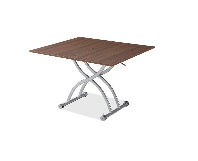 Table relevable extensible HIRONDELLE compacte finition noyer 100 x 57/114 cm_3