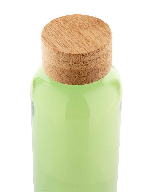 Bouteille en RPET - 500 ml - Couvercle en bambou - Sans BPA - Couleur verte_3