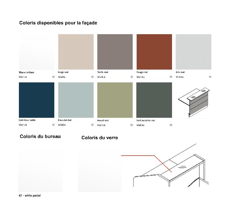 Comptoir d'accueil 3 personnes WAVE - MDD - 274, Bleu mat_3