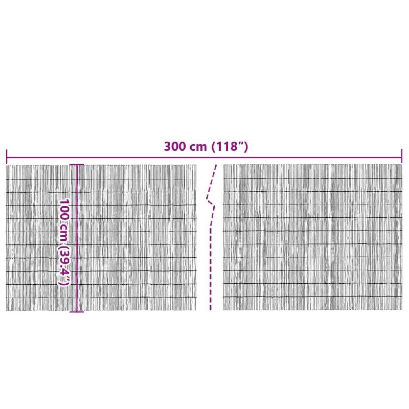 Vidaxl clôture de jardin 300x100 cm roseau 365750_3