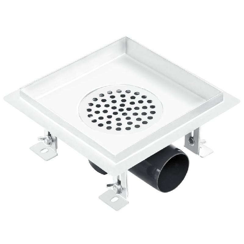 Vidaxl drain de douche avec couvercle 2 en 1 18x18 cm acier inoxydable 145994_3