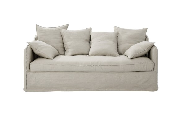 Canapé 3 places Cap Ferret 165 cm - Home Spirit - Lin, Plumes et Structure en Hêtre_3