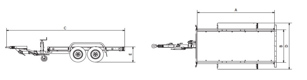 Remorque à châssis-nus prêts à carrosser, roues extérieures 1 essieu, PTC 750 kg - Série ETA - ECIM - ETA 09 16 075 SF_3