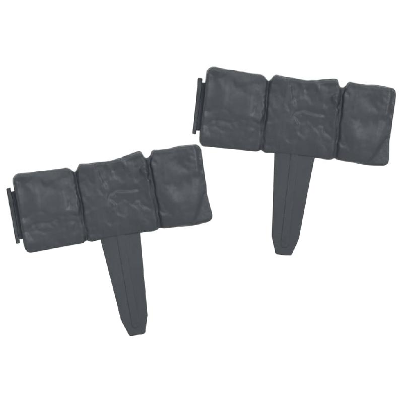 Vidaxl clôture de jardin aspect de pierre 41 pcs plastique 10 m 314684_3