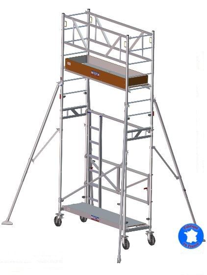 Échafaudage aluminium Banchalu ULTRALU - Hauteur de travail de 4.00 m à 9.75 m - Plateau baquet alu/bois avec trappe_3